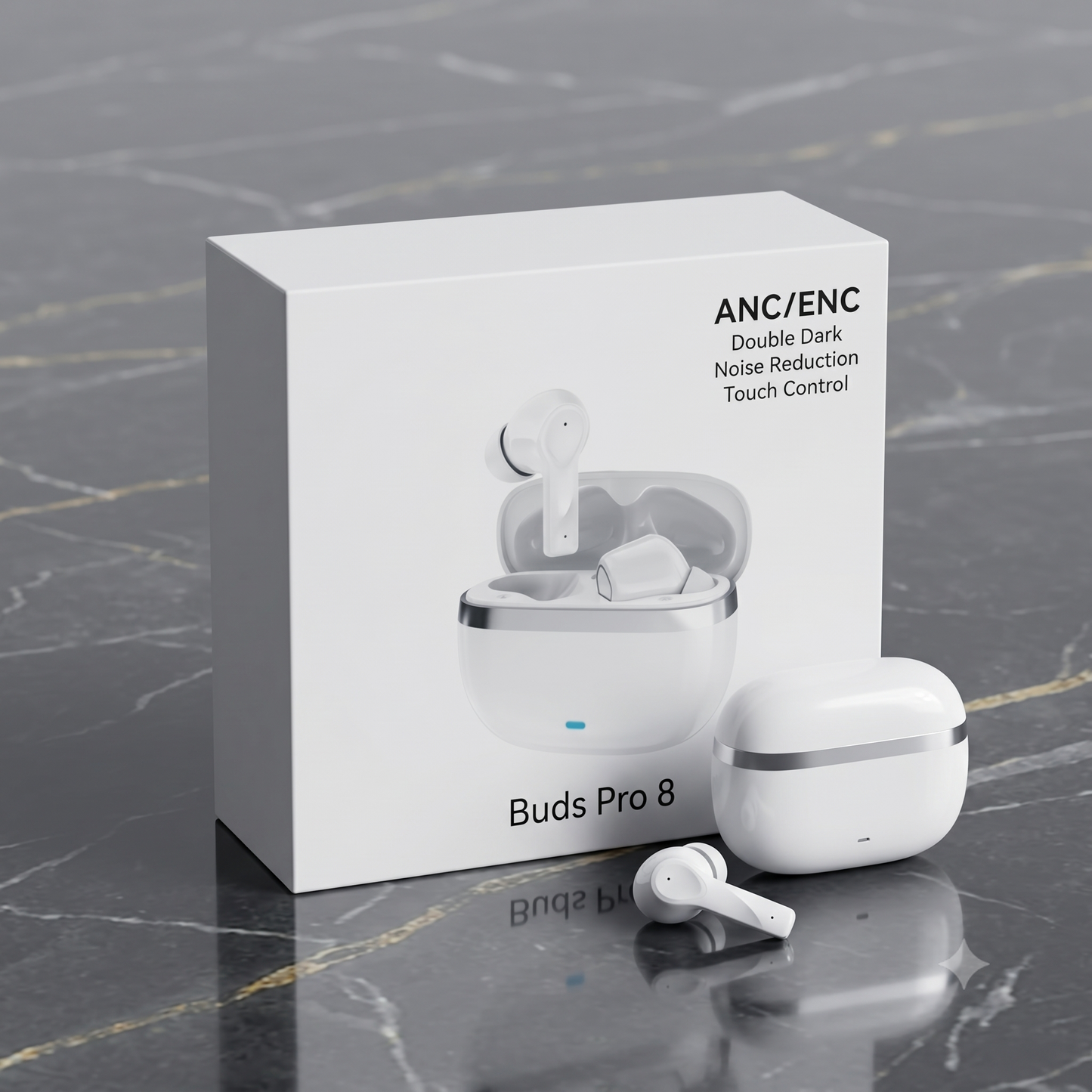 Buds Pro 8 Smart TWS Earbuds - Premium Sound & LED Indicator Case